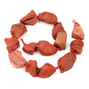 Natural Raw Red Jasper Gemstone Beads, Large Drilled Rough Nugget Stone,15 Inch GA-C6