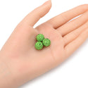 25pcs Adabele Grade AA+ Suncatcher Crystal Rhinestone Pave Polymer Clay Beads, Peridot Green, Size Selections: 8mm/10mm/12mm