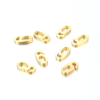10pcs 925 Sterling Silver Split Hidden Loop Bails, Real 18K Yellow Gold Plated, Pendant Connectors, 7.6x3.8mm, Small Tiny, SS231-2