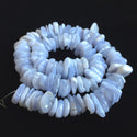 Natural Blue Lace Agate Gemstone Flat Coin Chip Beads, Irregular, 7mm-10mm, Hole ID 1mm, 15 Inch/1 Strand, GZ7-11