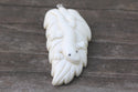 1pc Beautiful Lizard on Leaf Hand Carved White Buffalo Bone Drop Pendant, Symbol of Strength Prosperity Pendant, with Sterling Silver Bail, 2 Inch, BP-64