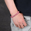 1 Strand Stretch Natural Grade A Pink Rhodonite Beaded Gemstone Bracelet, 10mm Bead, Length Selections: 7 inch/7.5 inch/8 inch/8.5 inch