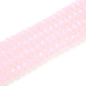 140pcs Creative Club Faceted Rondelle Crystal Glass Beads, Pink Rose Opal, 8x6mm, Hole ID 1.1mm, CCR830
