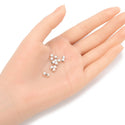 500pcs Small Tiny Round Beads, Sterling Silver Plated Brass, Size Selections: 3mm/4mm