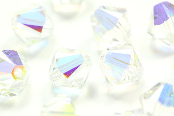 50pcs Adabele Austrian Faceted Bicone Crystal Beads #5301, Crystal Clear AB, Size Selections: 6mm/8mm/10mm