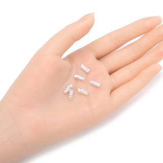 100pcs Large Hole Filigree Tube Beads, Sterling Silver Plated Brass, Size Selections: 8x3mm, 8x4mm