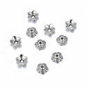 200pcs 5-Petal Flower Bead Caps, 10mm Bead End Caps, Antique Silver, MC-AB10