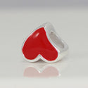 1pc Real 925 Sterling Silver Red Enamel Love Heart Bead Charm, Compatible with Pandora All Other Charm Bracelet, EC4-B3