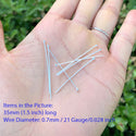 20pcs 925 Sterling Silver Ball Headpin Head Pins, 0.7mm/21 Gauge, Length Selections: 18mm/25mm/30mm/35mm