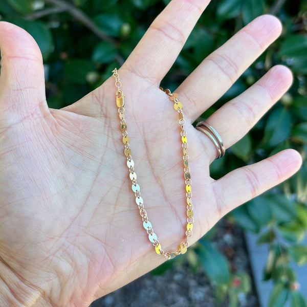 1pc Real 1/20 14K Gold Filled Coin Link Chain Bracelet, 6.5 Inch with 1 Inch Extender, JB-19