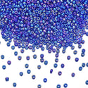 25g Miyuki Rocaille 11/0 Round Seed Beads Translucent Rainbow Cobalt RR-177