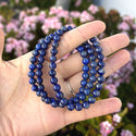 1 Strand Stretch Natural Blue Lapis Lazuli Beaded Gemstone Bracelet, 6mm Beads, Length Selections: 7 inch/7.5 inch/8 inch