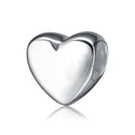 Real 925 Sterling Silver Love Heart Bead Charm