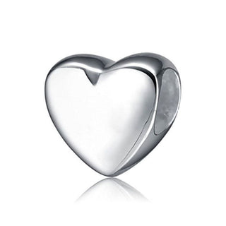 Real 925 Sterling Silver Love Heart Bead Charm