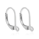 10pcs 925 Sterling Silver Leverback Earring Hooks, Tarnish Resistant Rhodium Plated, Closed Ring, 17mm, SS97-3