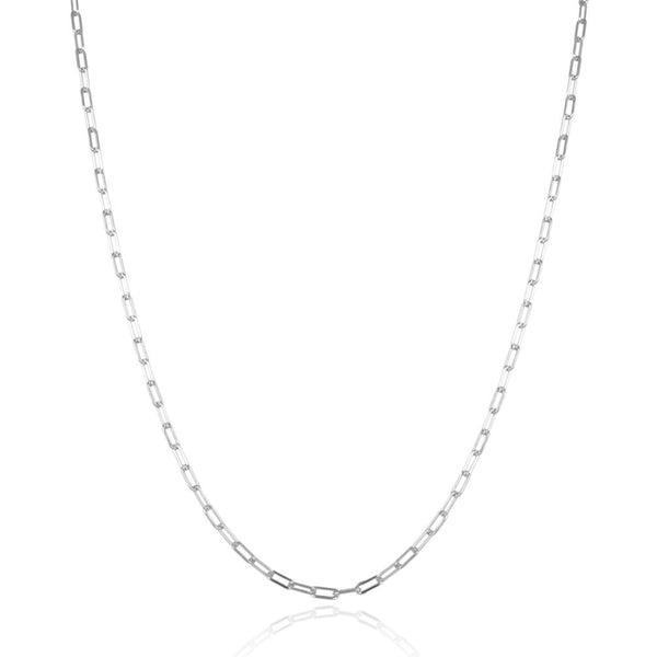 1pc 925 Sterling Silver Paperclip Cable Link Chain Necklace, Tarnish Resistant Rhodium Plated, 3.5mm, Thick Strong, Length Selections: 18/20/22/24/26 inch