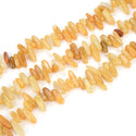 Natural Yellow Jade Gemstone Stick Point Beads, Irregular, 7mm-23mm Long, Hole ID 1mm 1 Strand/15 Inch, GZ5-25