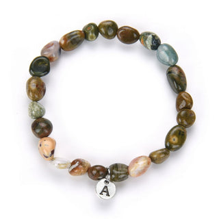 1 Strand Stretch Natural Multi-color Ocean Jasper Free Form Gemstone Bracelet, 5-8mm Small Beads, Length Selections: 7 inch/7.5 inch