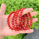 1 Strand Stretch Natural Carnelian Beaded Gemstone Bracelet, 8mm Bead, Length Selections: 7 inch/7.5 inch/8 inch/8.5 inch