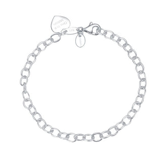 1pc 925 Sterling Silver 4mm Cable Chain Bracelet with "One in a Million" engraved Heart Charm Drop, Length Selections: 7 inch/7.5 inch/8 inch