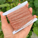 33 Feet Diamond Cut Curb Cuban Copper Chain Link, Bright Coppery, 5.2x3.5mm Large, CW10-L1