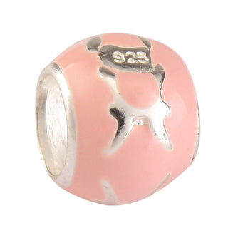 925 Sterling Silver Pisces Zodiac Sign Bead Charm Pink Enamel, Compatible with Pandora All Other...