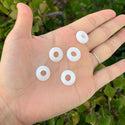 10pcs Natural White Jade Gemstone Donut Rondelle Beads,14x8mm, Hole ID 5.6mm, GW-A4