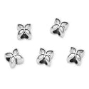 20pcs Four-Leaf Clover Good Luck Large Hole Beads, Hole ID 4.5mm, Antique Silver, Zinc Alloy Metal, MEC-E2