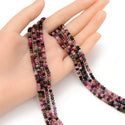 Natural Pink Tourmaline Gemstone Tiny Small Faceted Rondelle Beads, 4x3mm, Hole ID 0.65mm, 15 Inch/1 Strand,  GK-B1