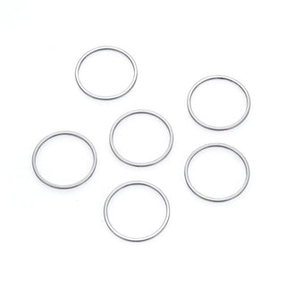 20pcs 304 Surgical Stainless Steel Round Hoop Link Findings – Open Back Bezel Connectors (12mm/16mm/20mm)