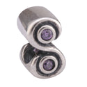 Real 925 Sterling Silver Charm, February Birthstone Bead, Cubic Zirconia CZ Purple Amethyst...