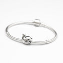 1pc Real Solid Sterling Silver Dancing Dolphin Peace Charm Bead, Compatible with Pandora All Other Charm Bracelets, EC527