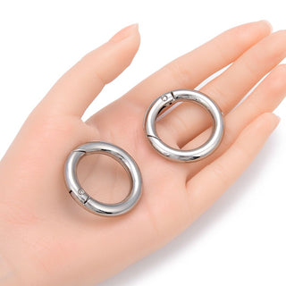 10pcs O Ring Spring Gate Carabiner, Jewelry Clasp Lock, Sturdy Strong Push Open Connector, Size Selections: 18mm/25mm/37mm/49mm