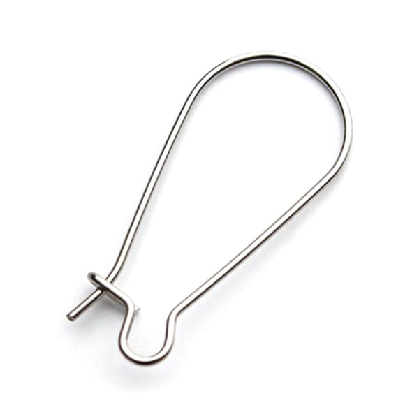 10pcs 925 Sterling Silver Kidney Earring Hooks, 0.7mm/21 Gauge, Length Selections: 20mm/25mm/30mm/36mm