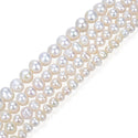 Adabele Natural Grade A Potato Round Pearl Beads, White Cultured Freshwater Pearls, 5- 6mm,1 Strand/14 Inch, FP2-56