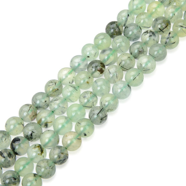 Natural Green Prehnite Gemstone Round Beads, 15 Inch/1 Strand, Size Selections: 8mm/10mm