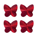 20pcs Creative Club Butterfly Crystal Glass Beads #5754, Center Drilled, January Siam Red Birthstone, 10mm, Hole ID 1mm, CCBF-5
