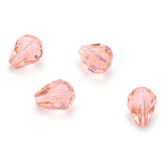 24pcs Adabele Austrian Faceted Teardrop Crystal Beads #5500, Light Padparadscha Pink, 10mm x 8mm, Hole ID 1.1mm, SST-1030