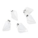 2pcs Natural White Quartz Clear Crystal Gemstone Pendant Drops, 25mm, G2P-M6