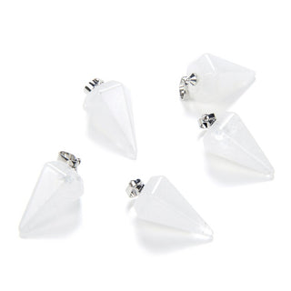 2pcs Natural White Quartz Clear Crystal Gemstone Pendant Drops, 25mm, G2P-M6