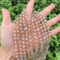 140pcs Creative Club Faceted Round Crystal Glass Beads, Golden Shadow, 8mm, Hole ID 1mm, CC2R828