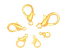 20pcs Tarnish Resistant Lobster Claw Clasps, 18K Yellow Gold Plated Brass, Size Selections: 10mm/12mm/15mm/20mm