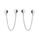 925 Sterling Silver Safety Chain Lock Clip Rubber Charm Holder Bead Stopper