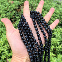 140pcs Creative Club Faceted Round Crystal Glass Beads, Jet Black, 8mm, Hole ID 1mm, CC2R823