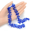 200pcs Creative Club Faceted Teardrop Briolette Crystal Glass Beads, Pendant Drop, Sapphire Blue, 12x6mm, Hole ID 1mm, CCT2-13