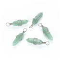 4pcs Natural Green Aventurine Gemstone Pendants, 38mm Loose Bullet Point Stone Drops, G2P-E8