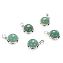 2pcs Natural Green Aventurine Round Gemstone Pendant Drops, 20mm, G2P-K4
