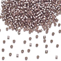 7.5g Miyuki Delica 11/0 Seed Beads, Silver-Lined Smoky Amethyst DB146