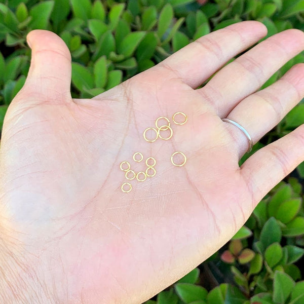 20pcs 925 Sterling Silver Open Jump Rings, Real 18K Yellow Gold Plated, 0.6mm/22 Gauge, Size Selections: 4mm/6mm