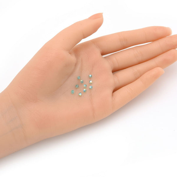 100pcs Preciosa Faceted Bicone Crystal Beads, Caribbean Sea AB, Size Selections: 3mm/4mm/6mm